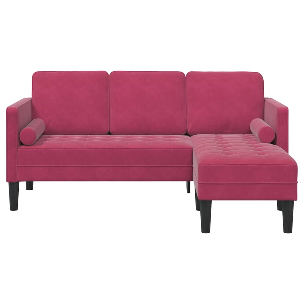 Sofa Set mit Kissen Weinrot Polyester