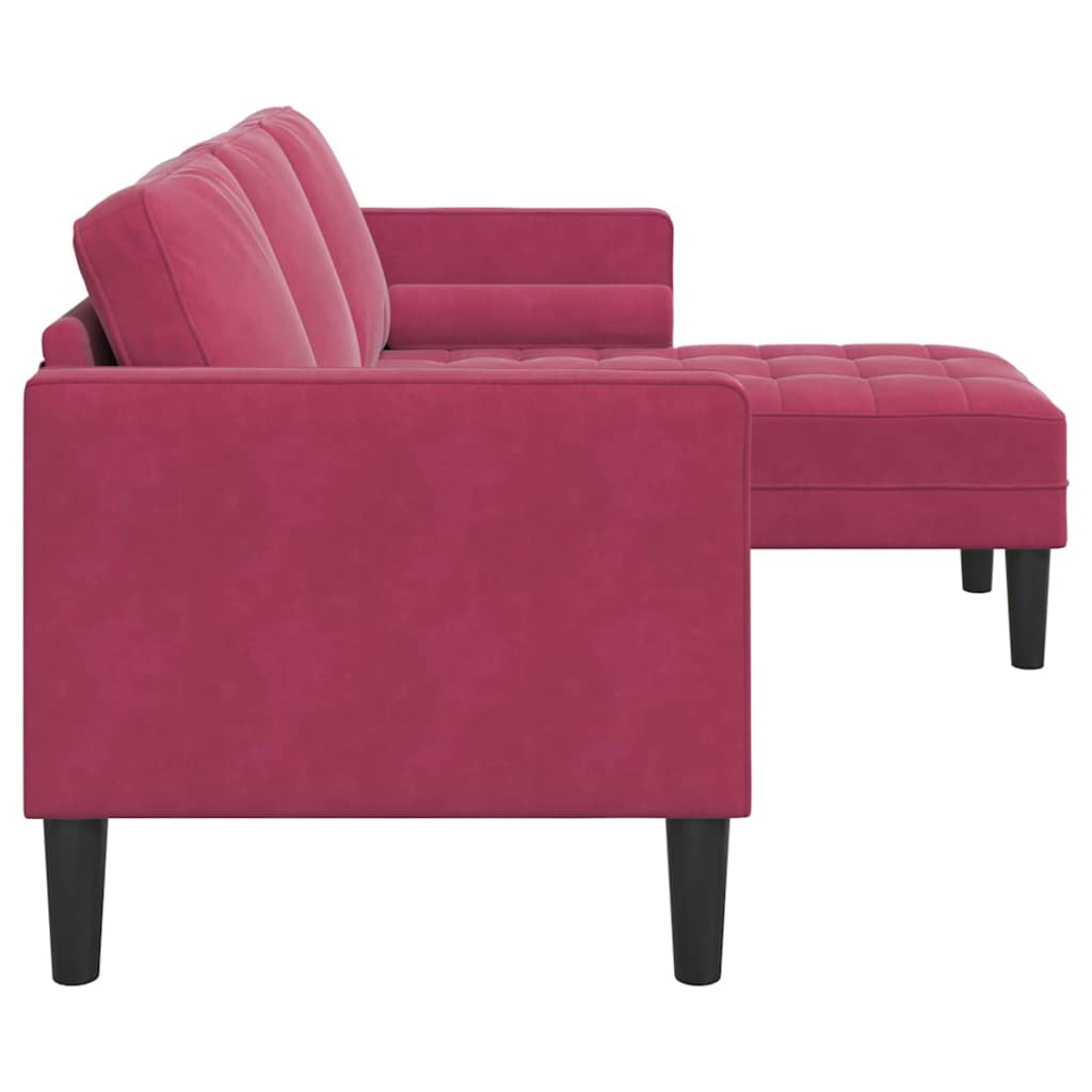 Sofa Set mit Kissen Weinrot Polyester