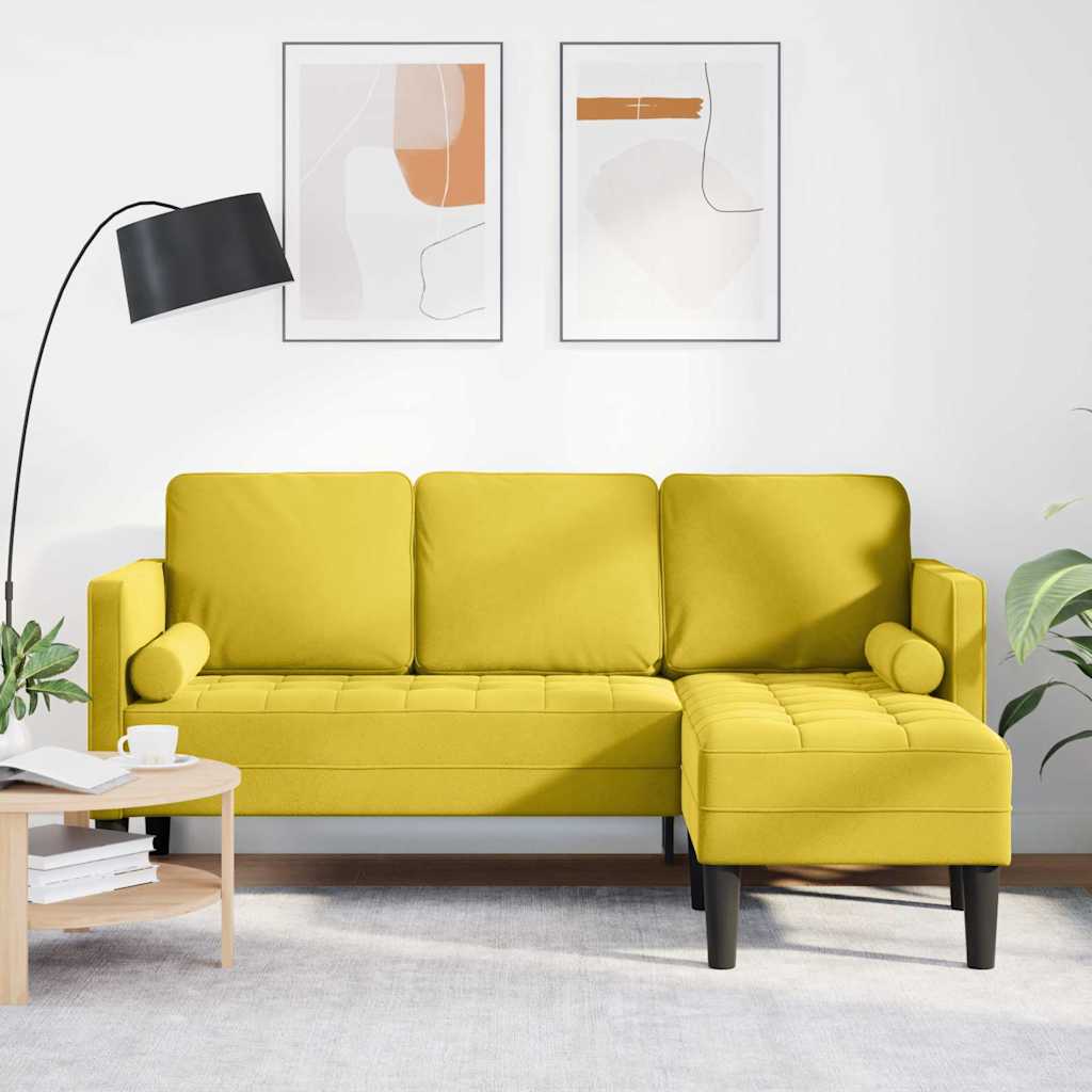 Sofa Set mit Kissen Gelb Polyester
