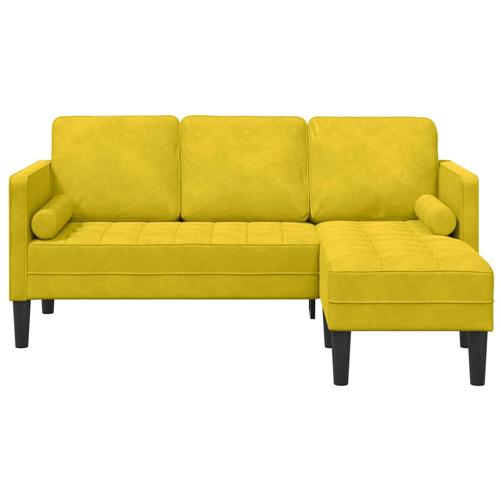 Sofa Set mit Kissen Gelb Polyester