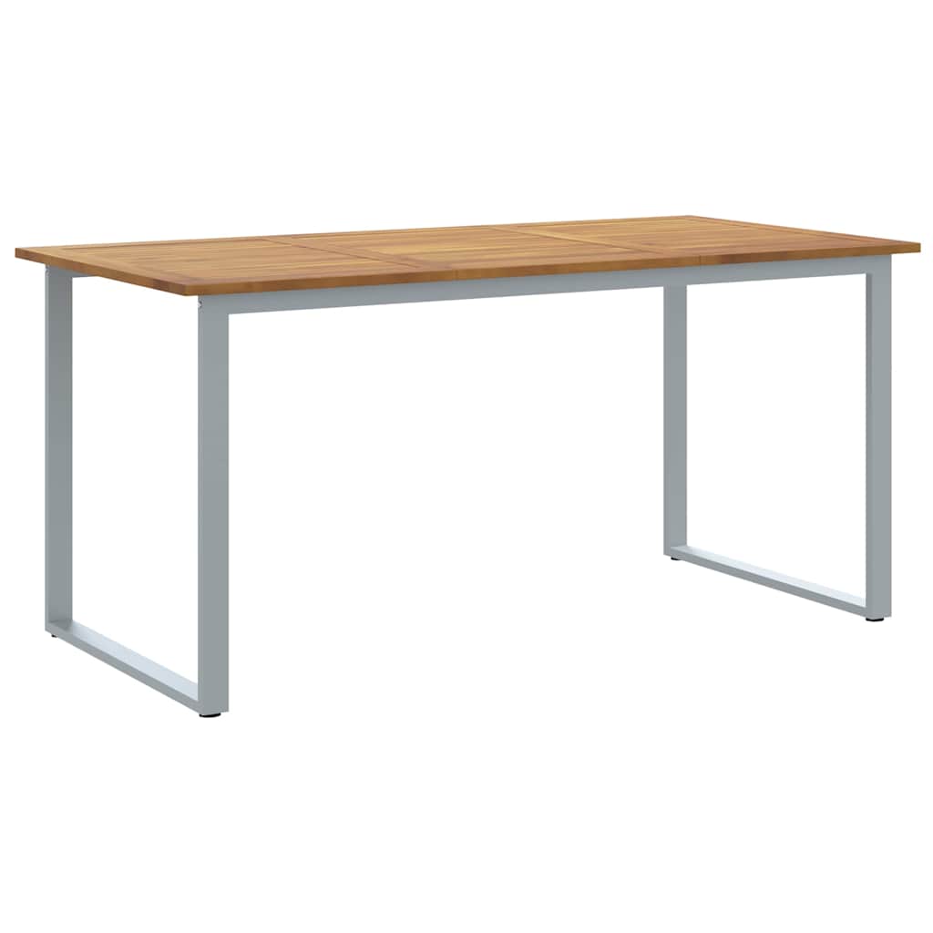 Gartentisch Grau 160 x 80 x 75 cm Massivholz Akazie