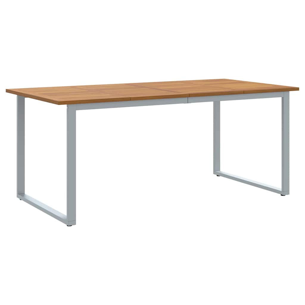 Gartentisch Grau 180 x 90 x 75 cm Massivholz Akazie