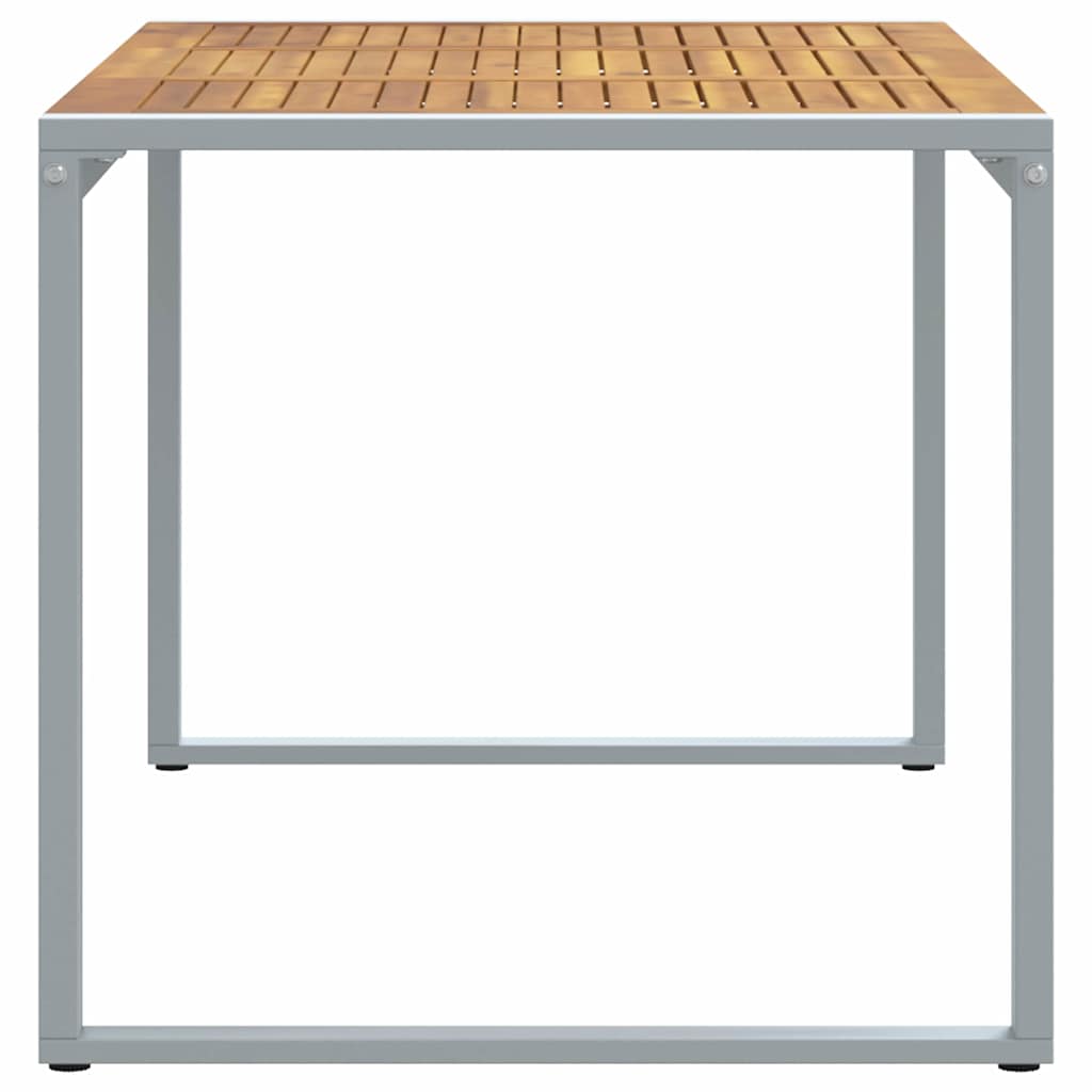 Gartentisch Grau 140 x 80 x 75 cm Massivholz Akazie