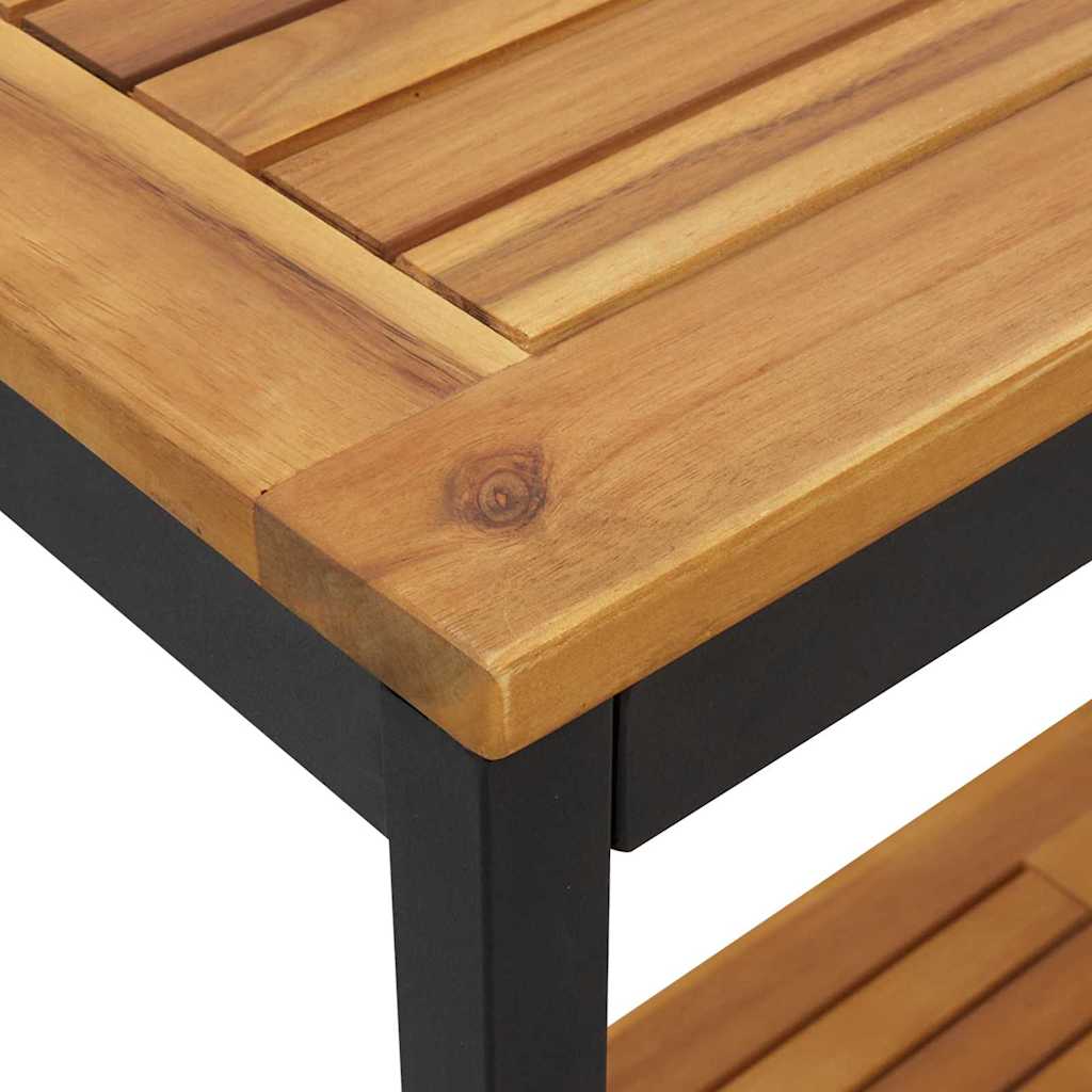 Tisch für Outdoor Natürlich und Schwarz 110 x 35 x 75 cm