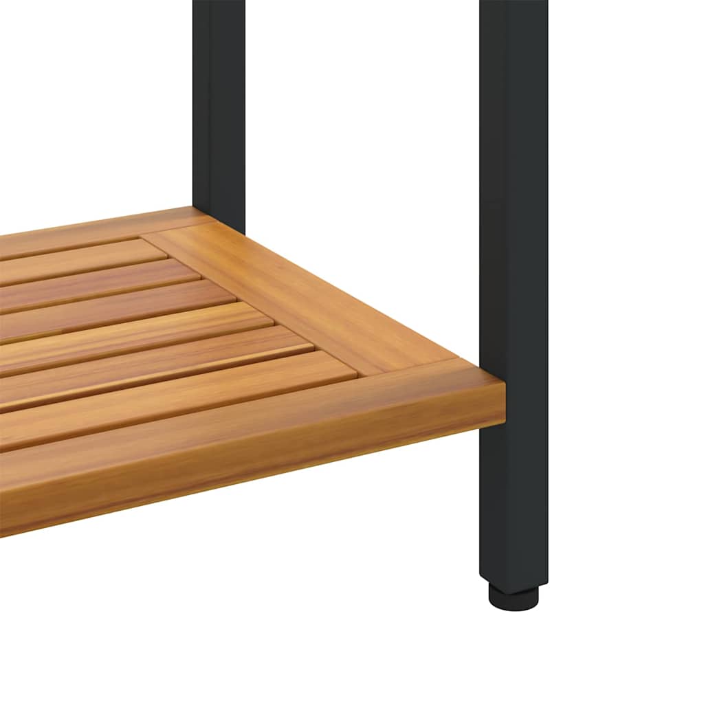 Tisch für Outdoor Natürlich und Schwarz 110 x 35 x 75 cm