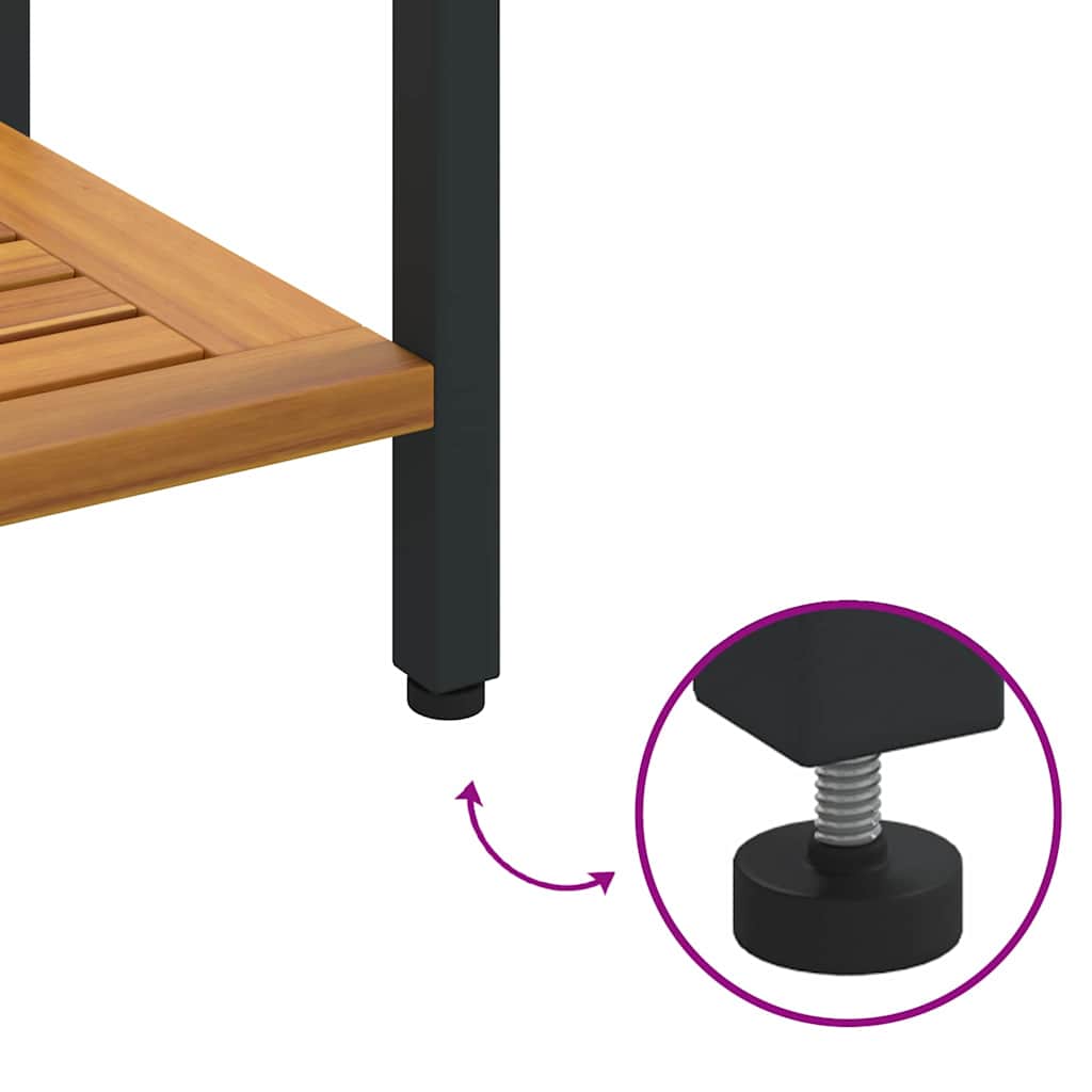 Tisch für Outdoor Natürlich und Schwarz 110 x 35 x 75 cm