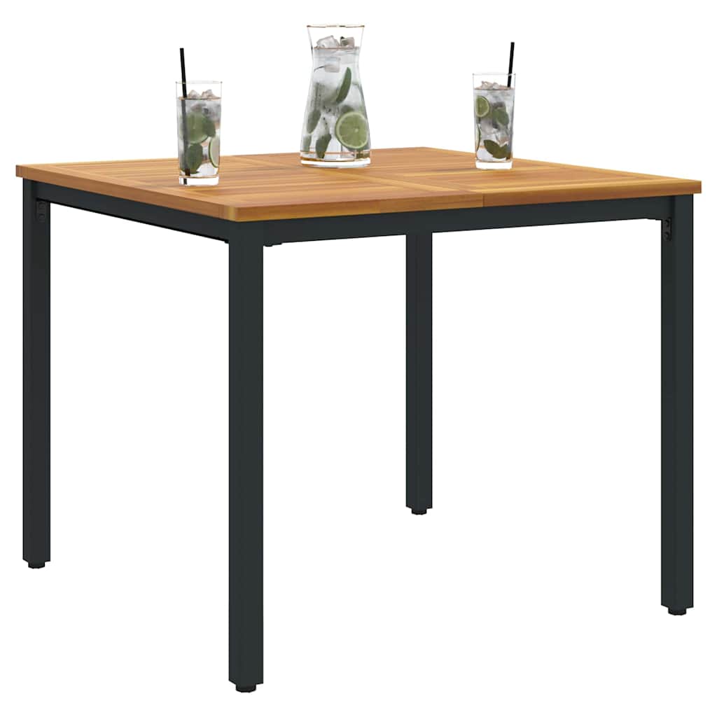 Tisch für Outdoor Natürlich und Schwarz 90 x 90 x 75 cm
