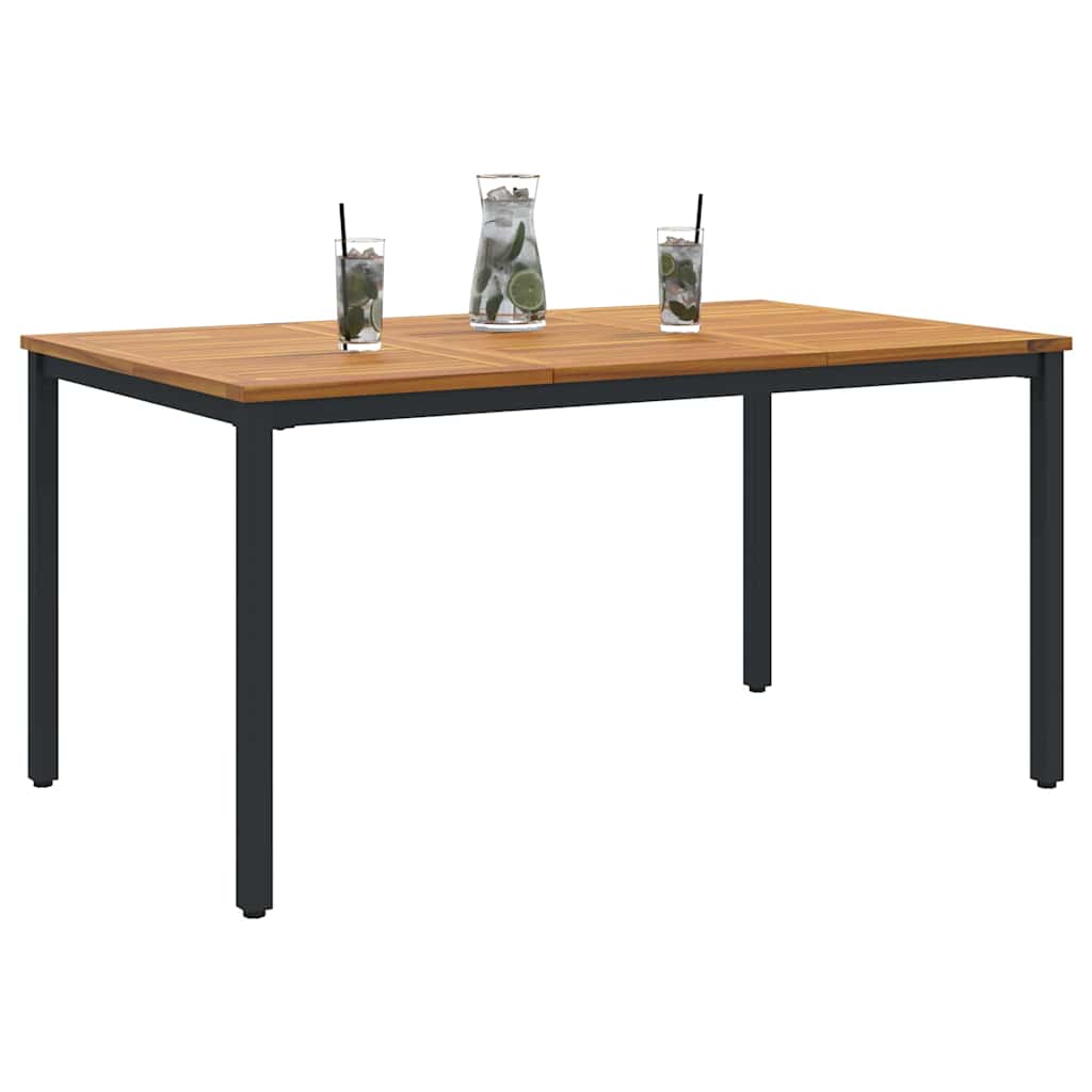 Tisch für Outdoor Natürlich und Schwarz 150 x 90 x 75 cm