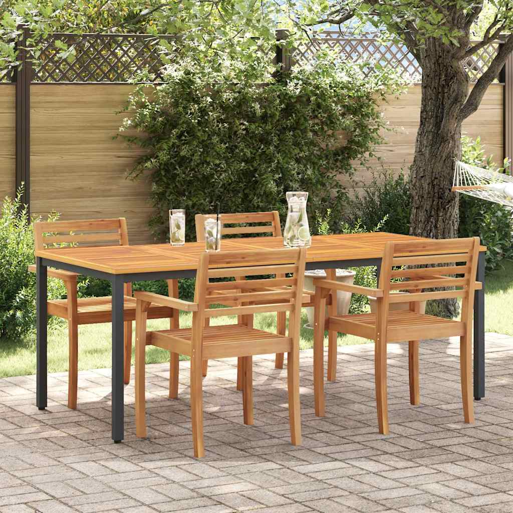 Tisch für Outdoor Natürlich und Schwarz 200 x 90 x 75 cm