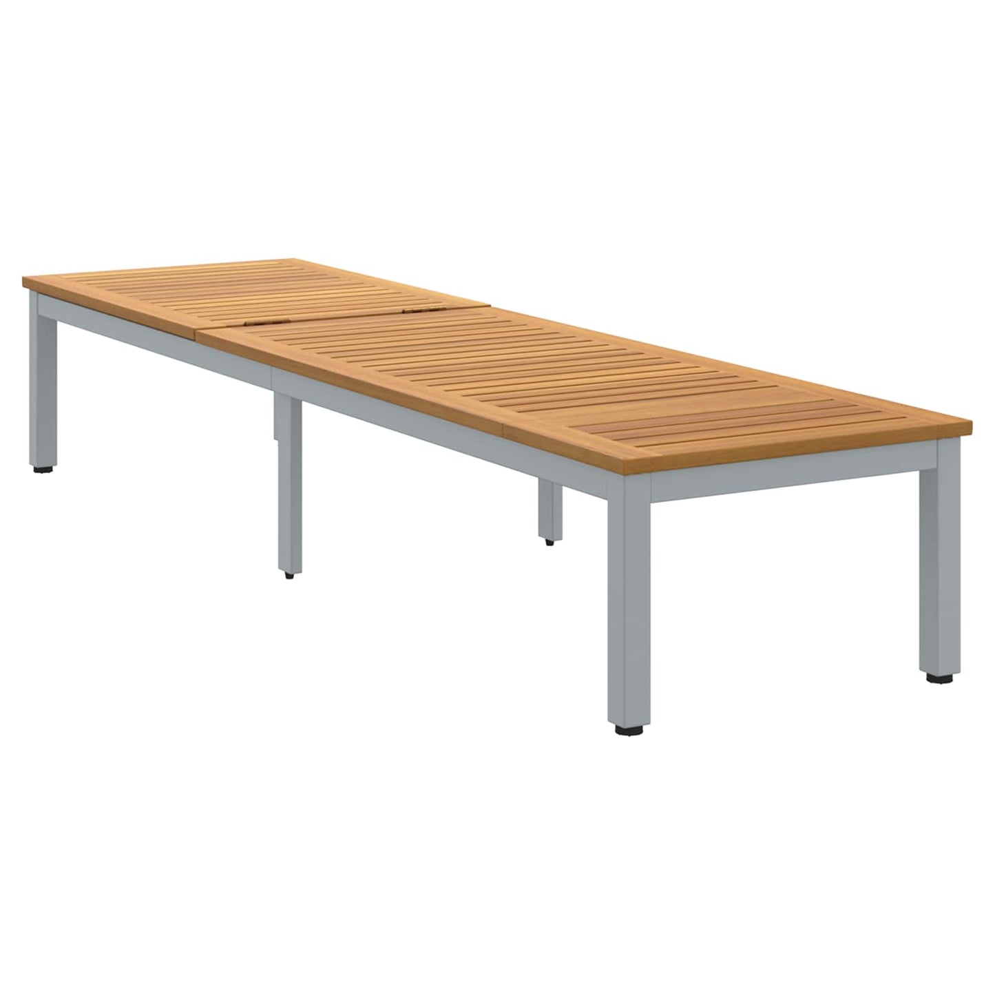 Sonnenliege Grau 200 x 55 x 35 cm Massivholz Akazie