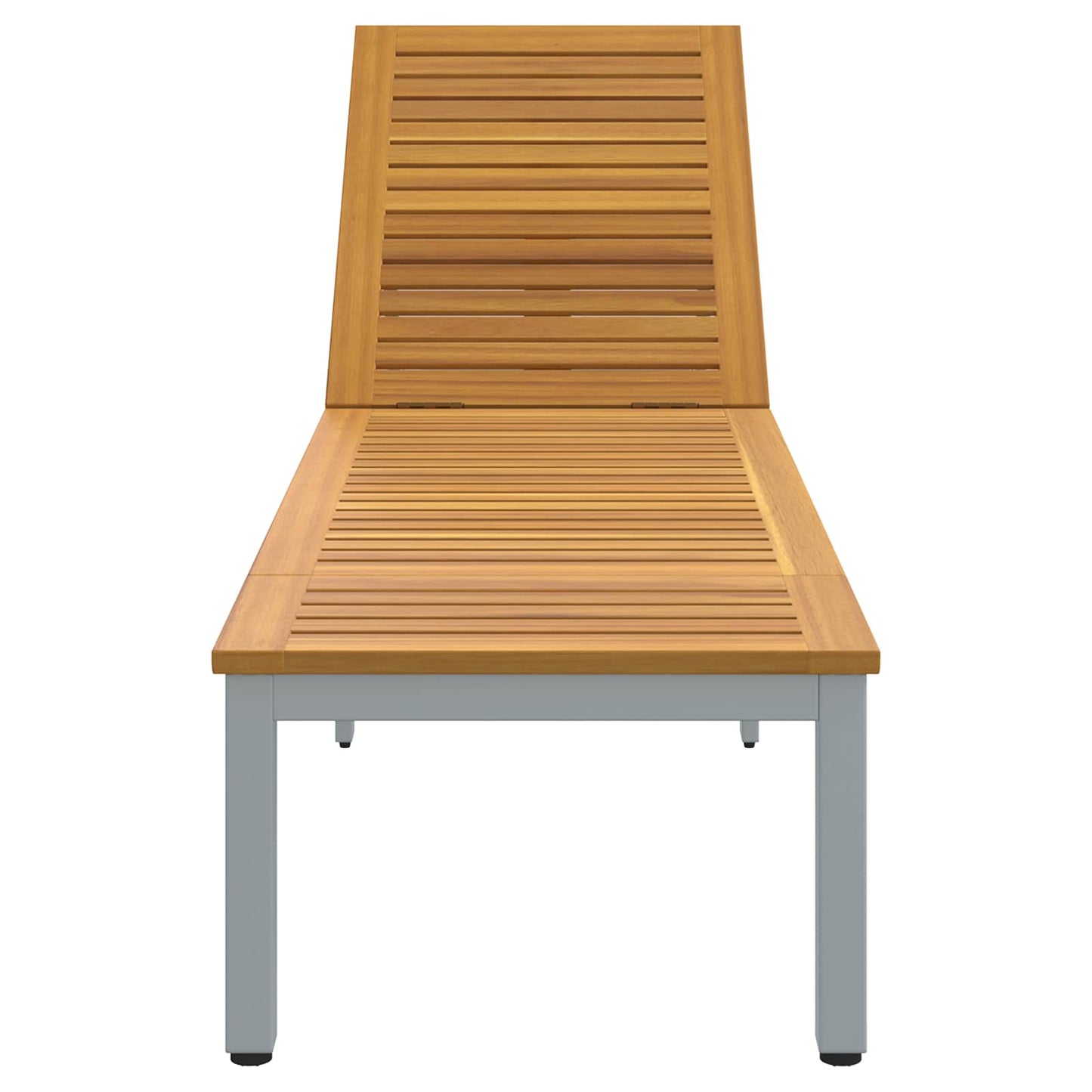 Sonnenliege Grau 200 x 55 x 35 cm Massivholz Akazie