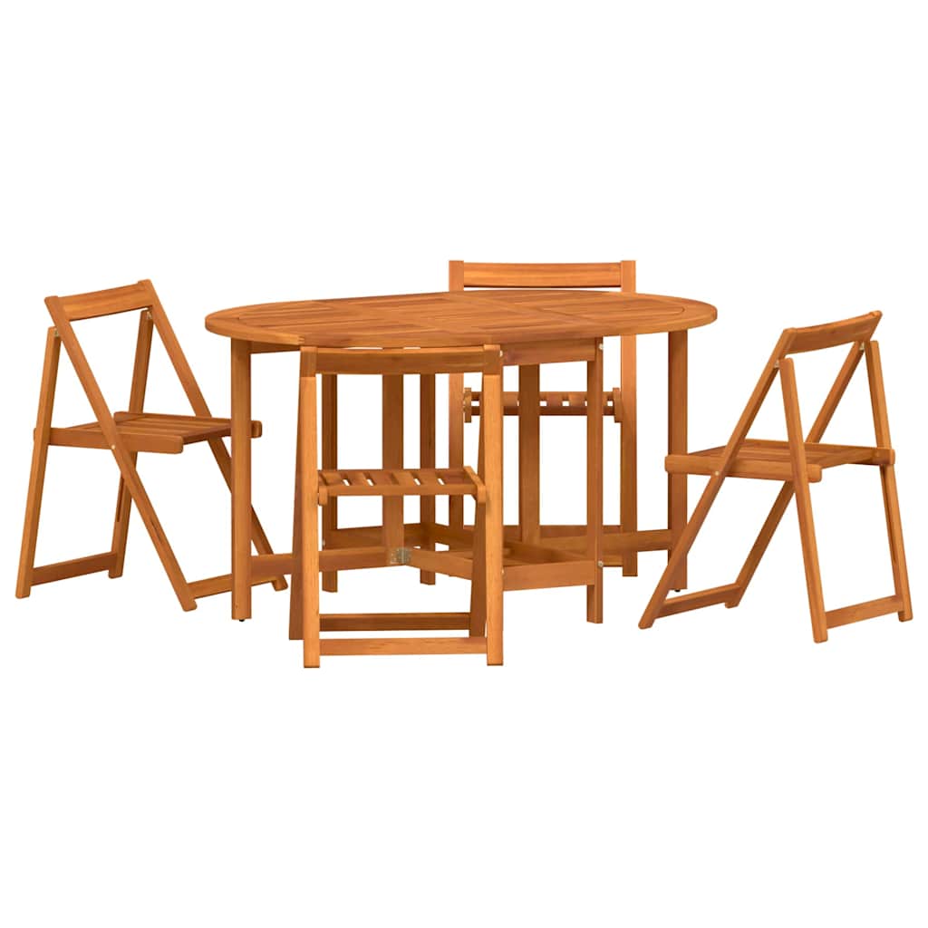 Gartentisch 5 pcs Braun Massivholz Akazie
