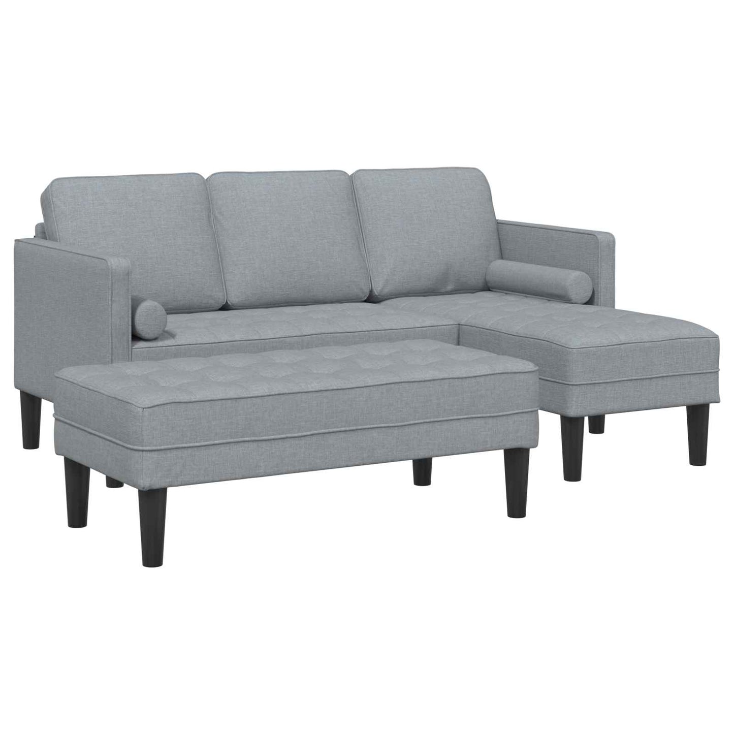 Sofa Set mit Kissen 2 pcs Hellgrau Polyester