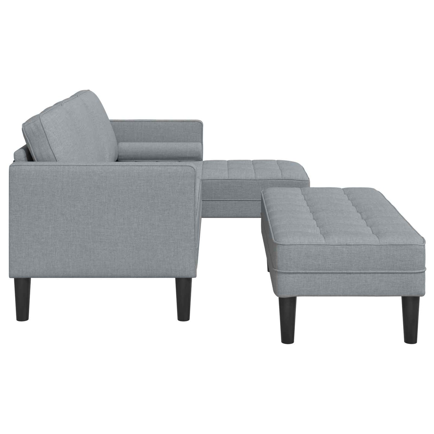 Sofa Set mit Kissen 2 pcs Hellgrau Polyester