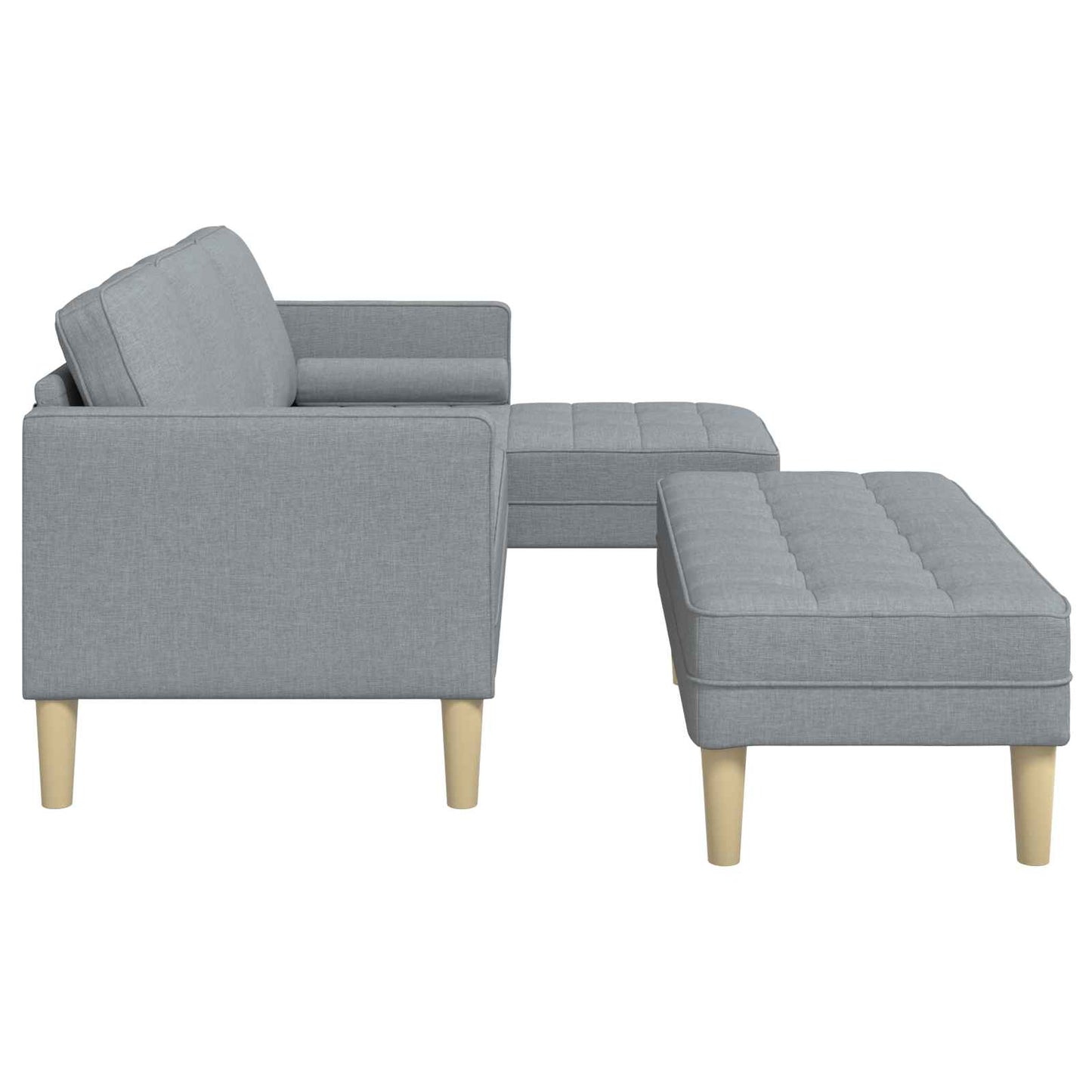Sofa Set mit Kissen 2 pcs Hellgrau Polyester