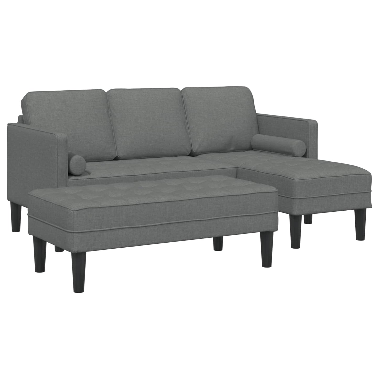 Sofa Set mit Kissen 2 pcs Dunkelgrau Polyester