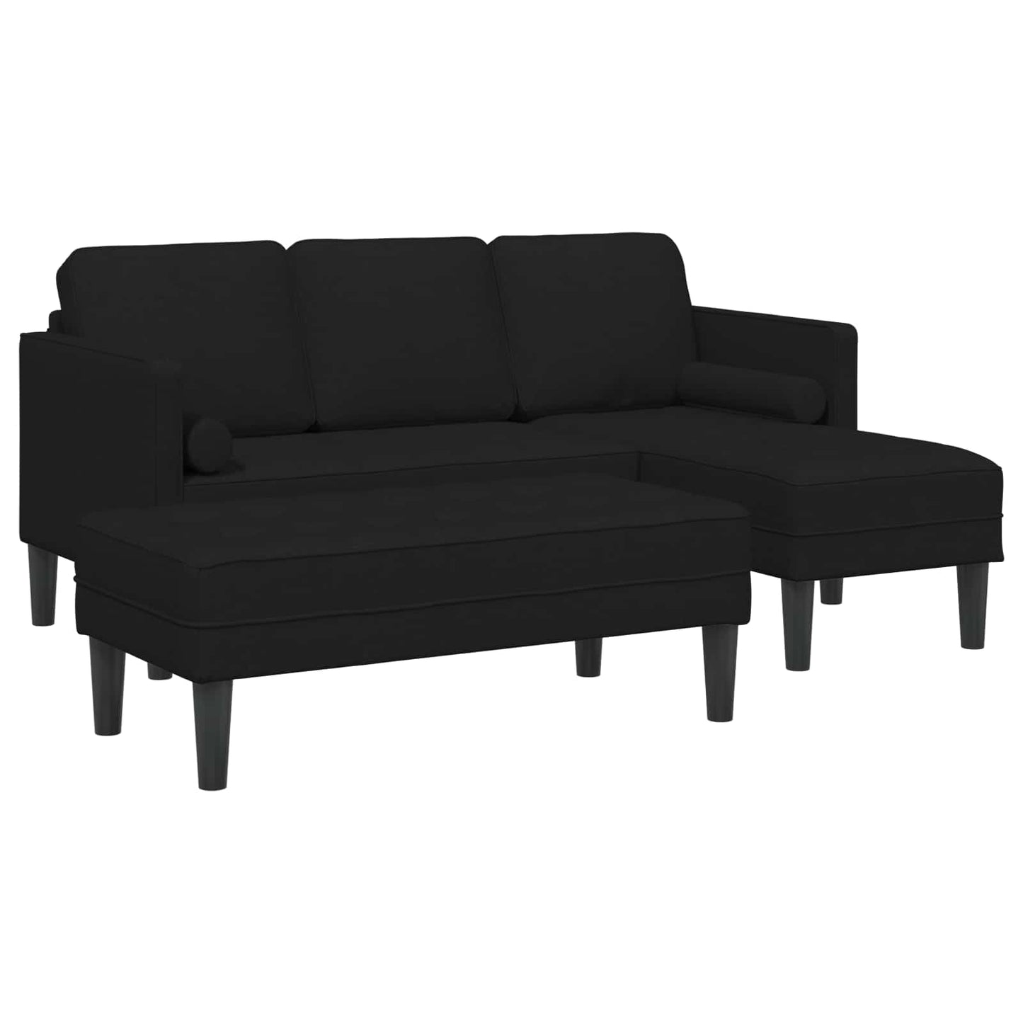 Sofa Set mit Kissen 2 pcs Schwarz Polyester