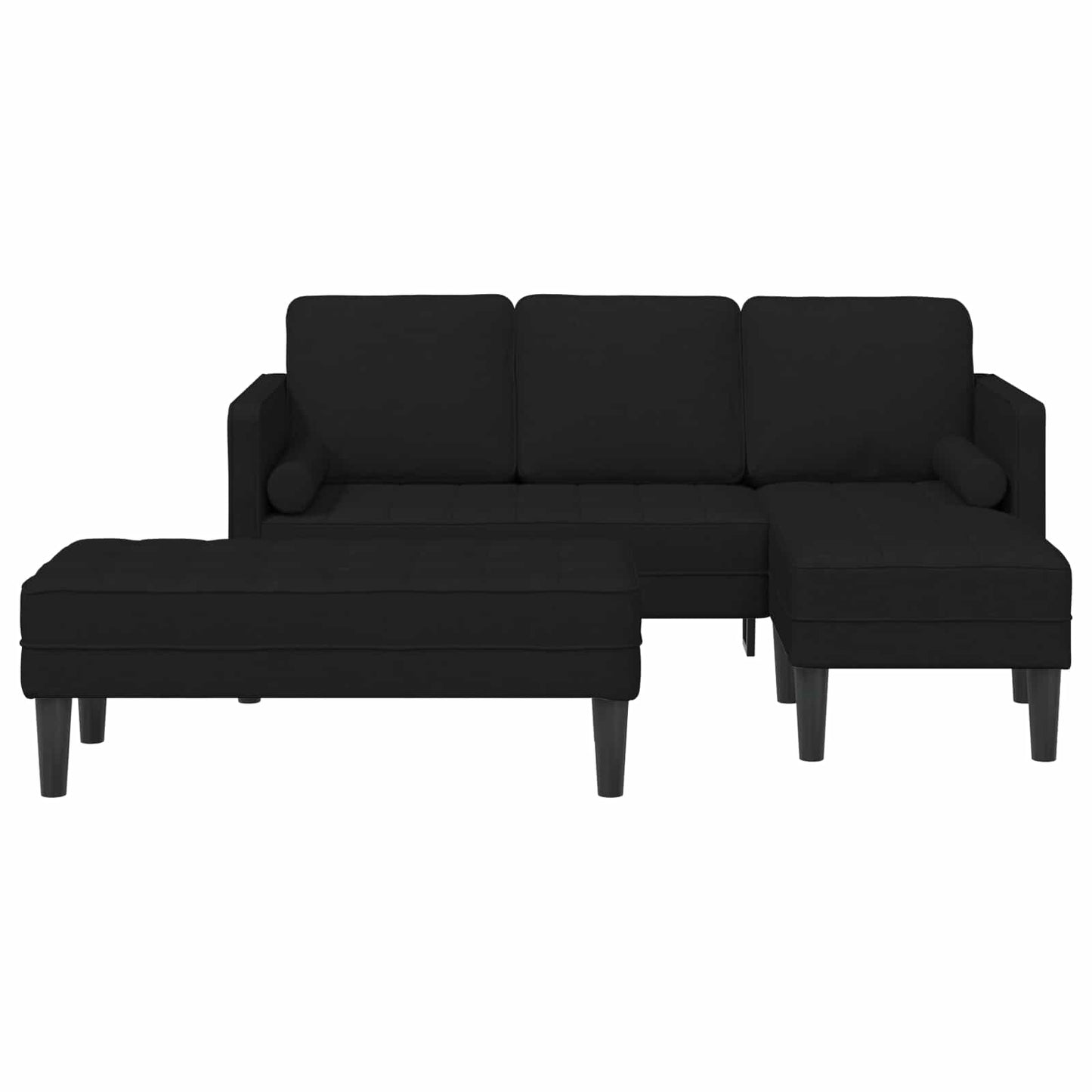 Sofa Set mit Kissen 2 pcs Schwarz Polyester