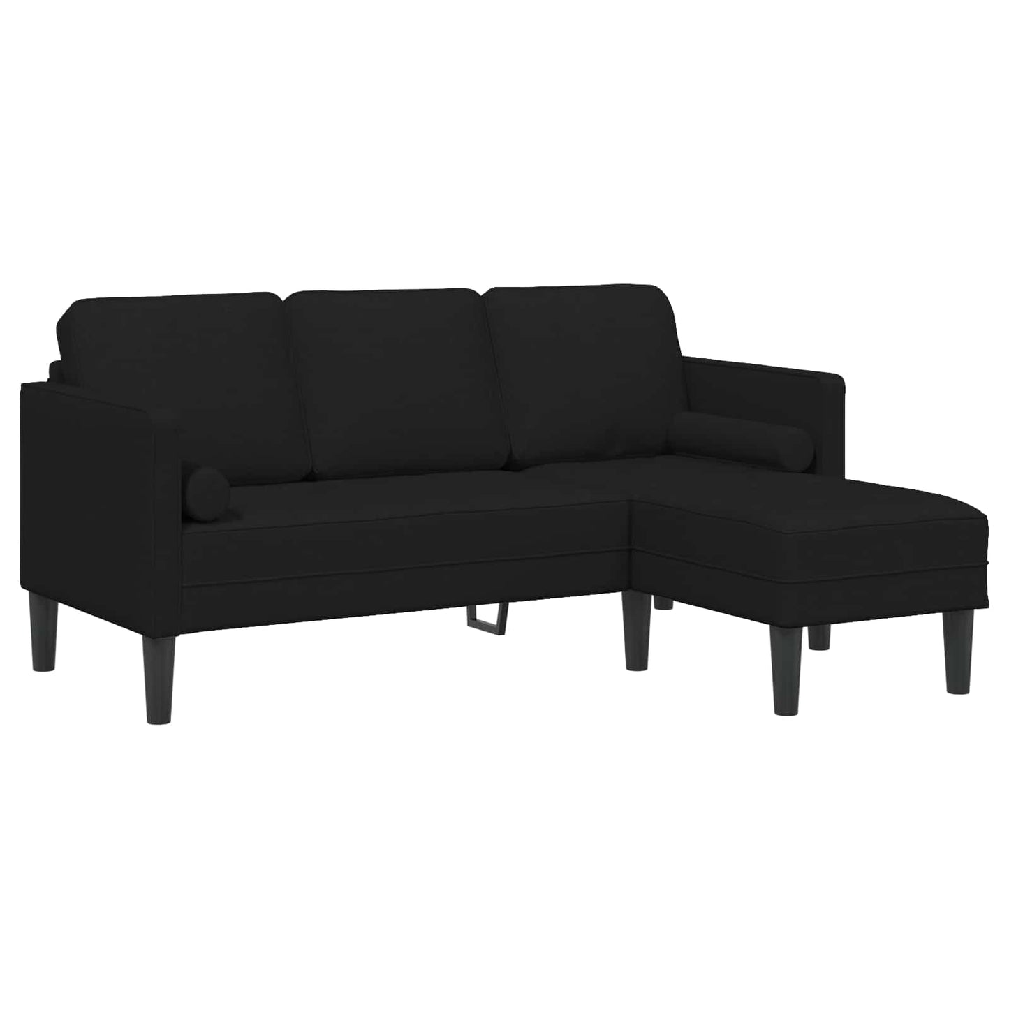 Sofa Set mit Kissen 2 pcs Schwarz Polyester