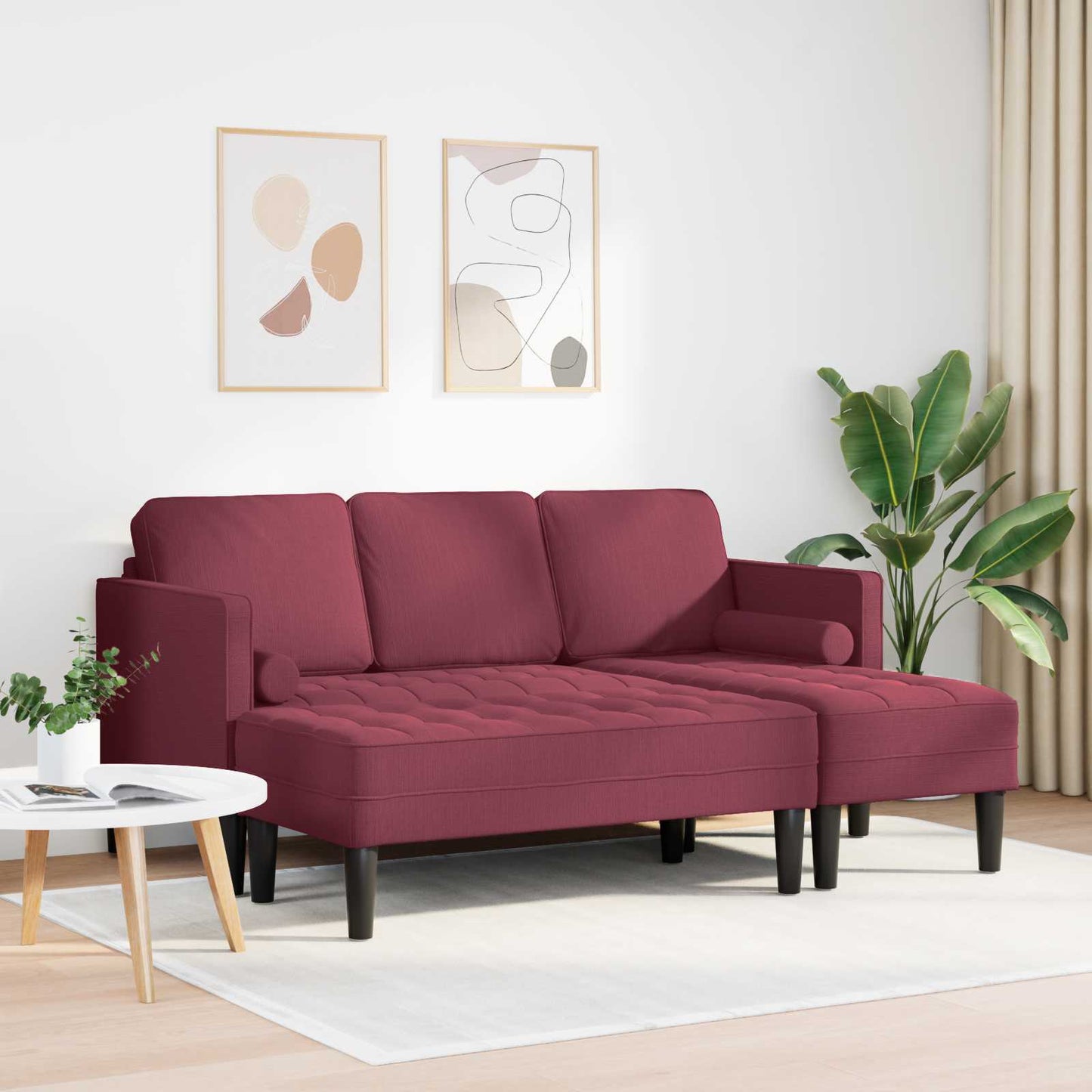 Sofa Set mit Kissen 2 pcs Weinrot Polyester
