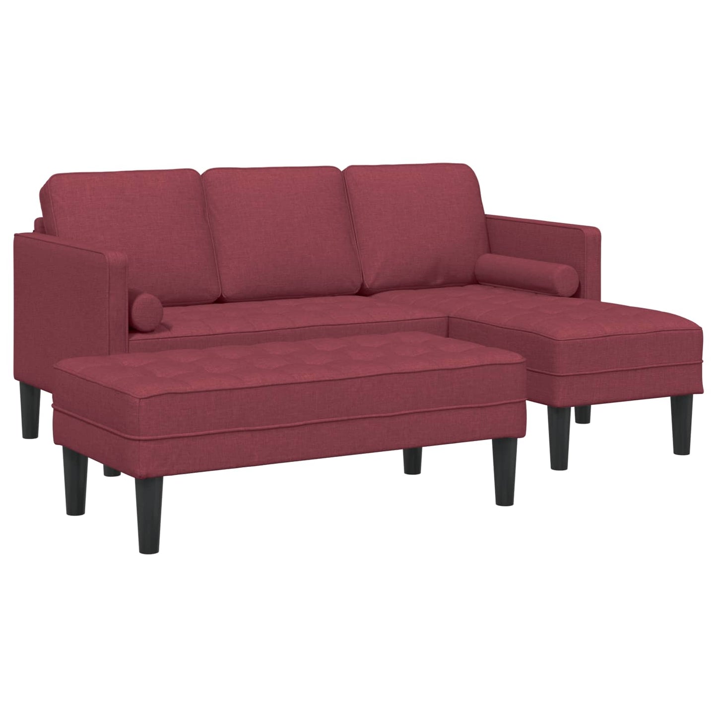Sofa Set mit Kissen 2 pcs Weinrot Polyester