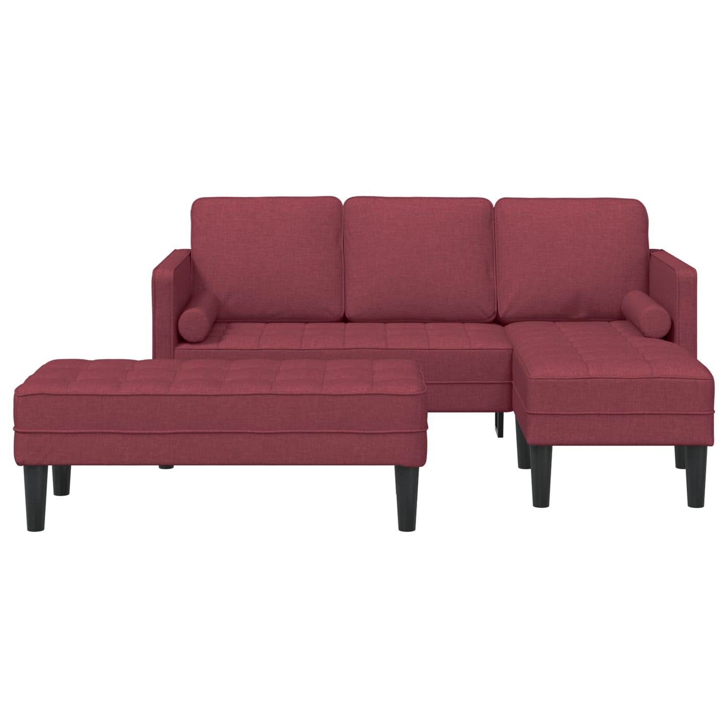 Sofa Set mit Kissen 2 pcs Weinrot Polyester