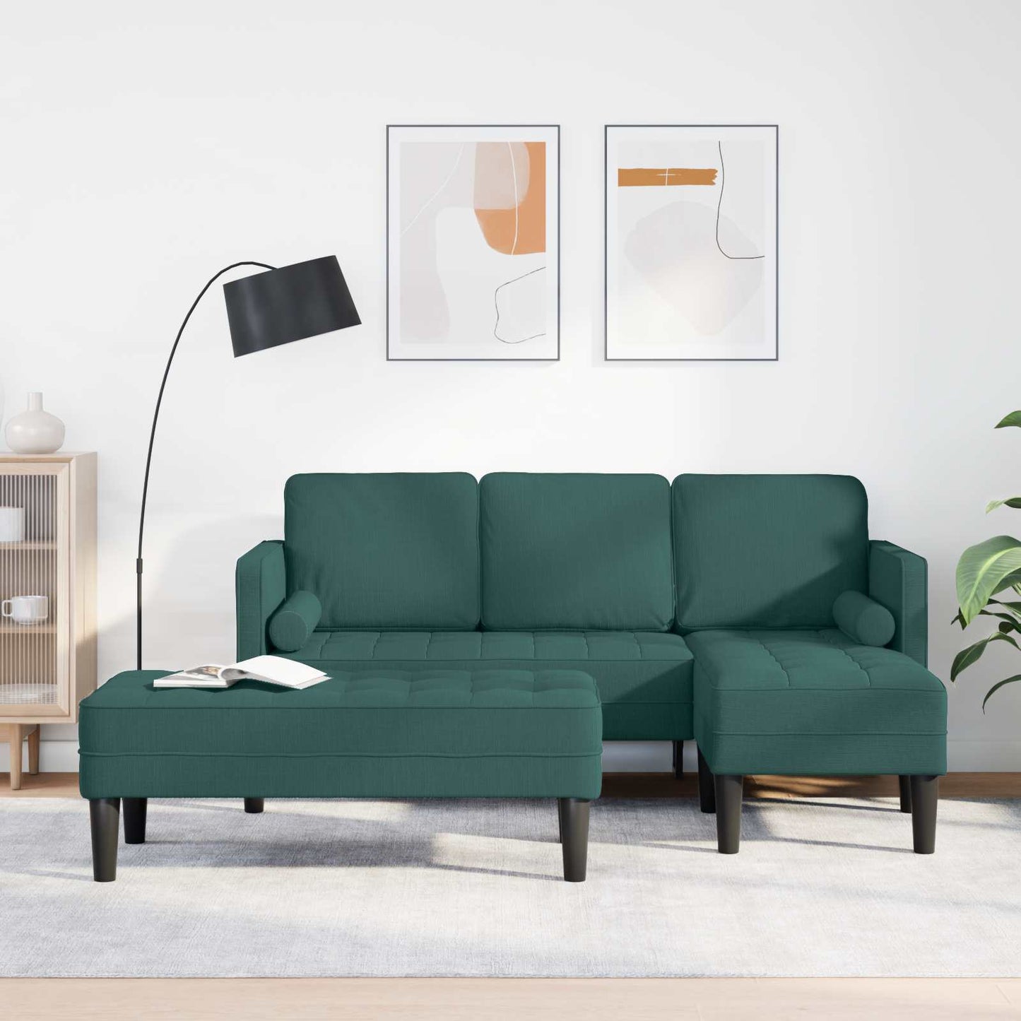 Sofa Set mit Kissen 2 pcs Dunkelgrün Polyester