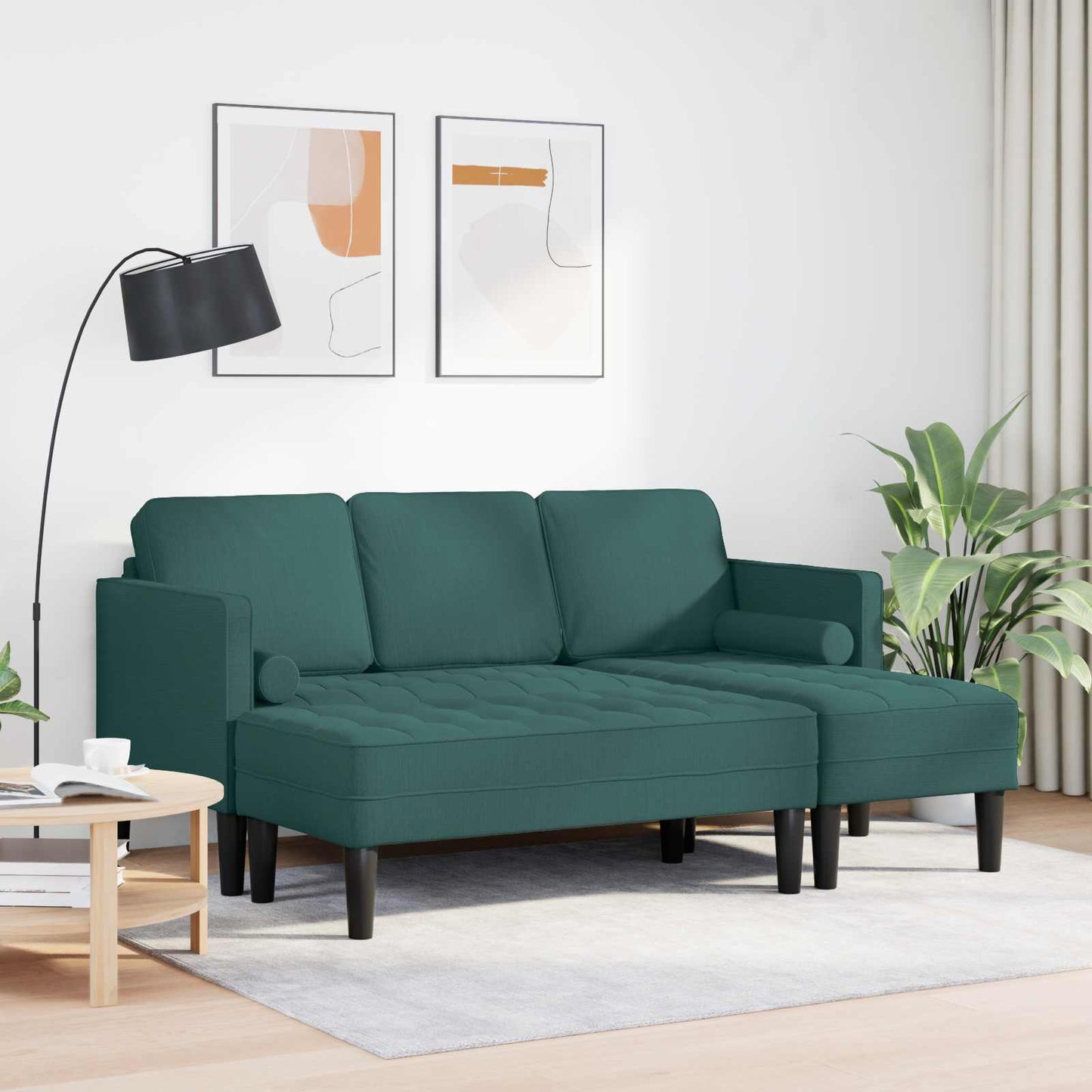 Sofa Set mit Kissen 2 pcs Dunkelgrün Polyester