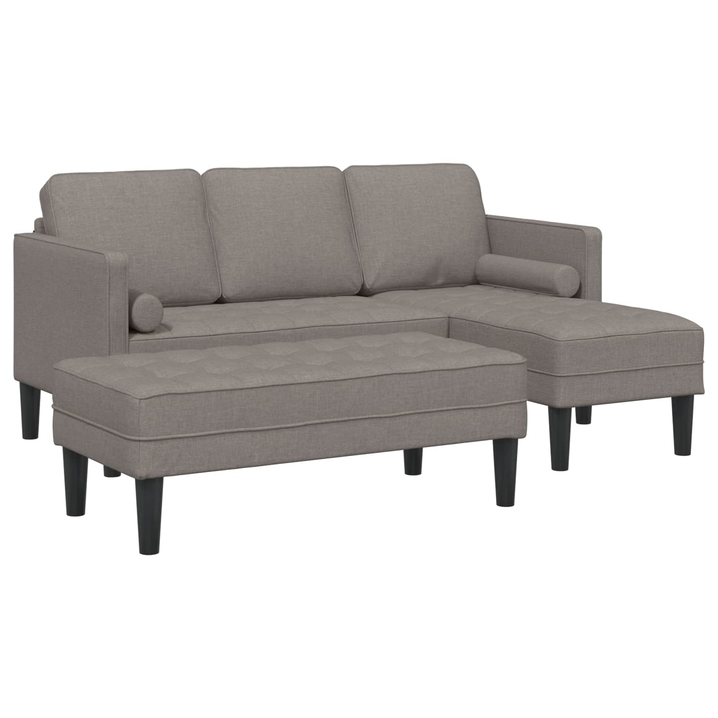 Sofa Set mit Kissen 2 pcs Taupe Polyester