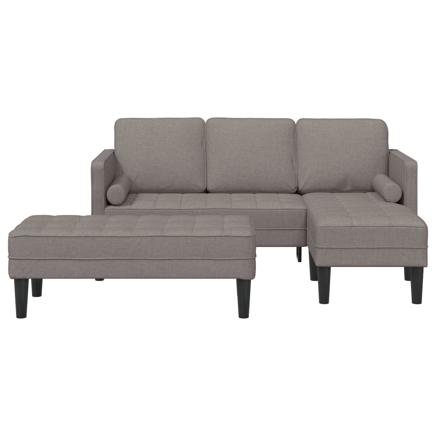 Sofa Set mit Kissen 2 pcs Taupe Polyester