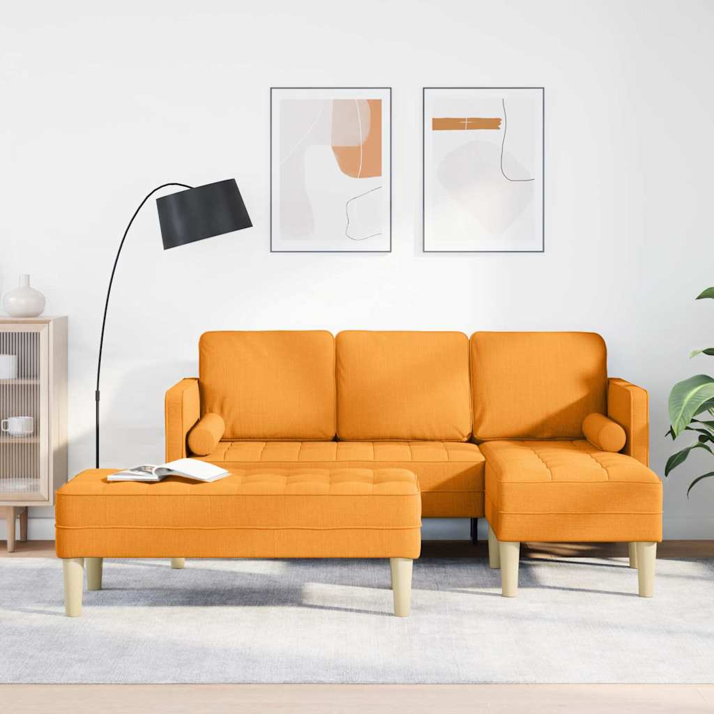 Sofa Set mit Kissen 2 pcs Dunkelgelb Polyester