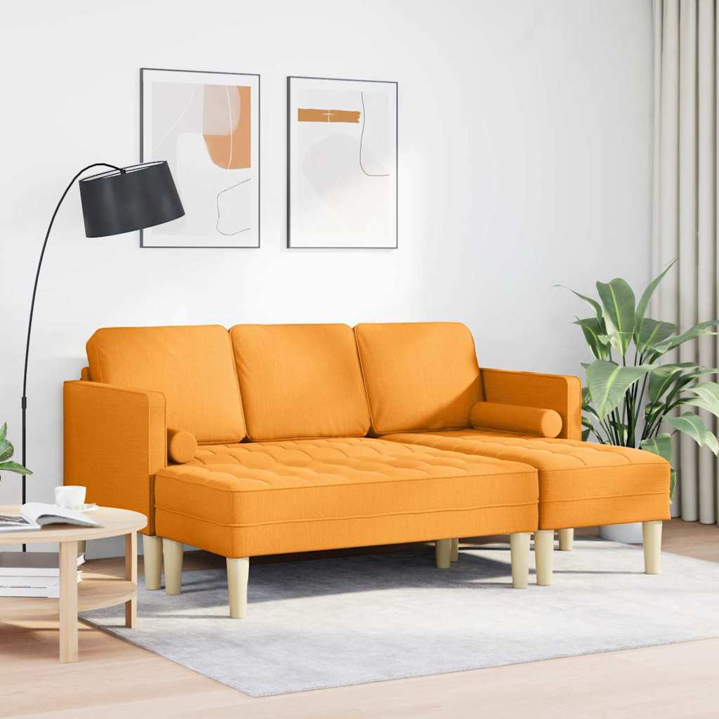 Sofa Set mit Kissen 2 pcs Dunkelgelb Polyester