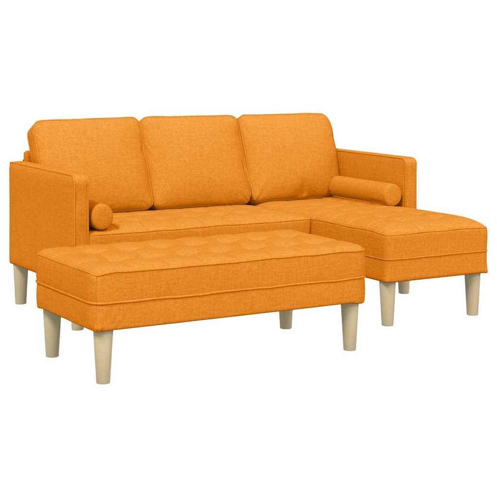 Sofa Set mit Kissen 2 pcs Dunkelgelb Polyester