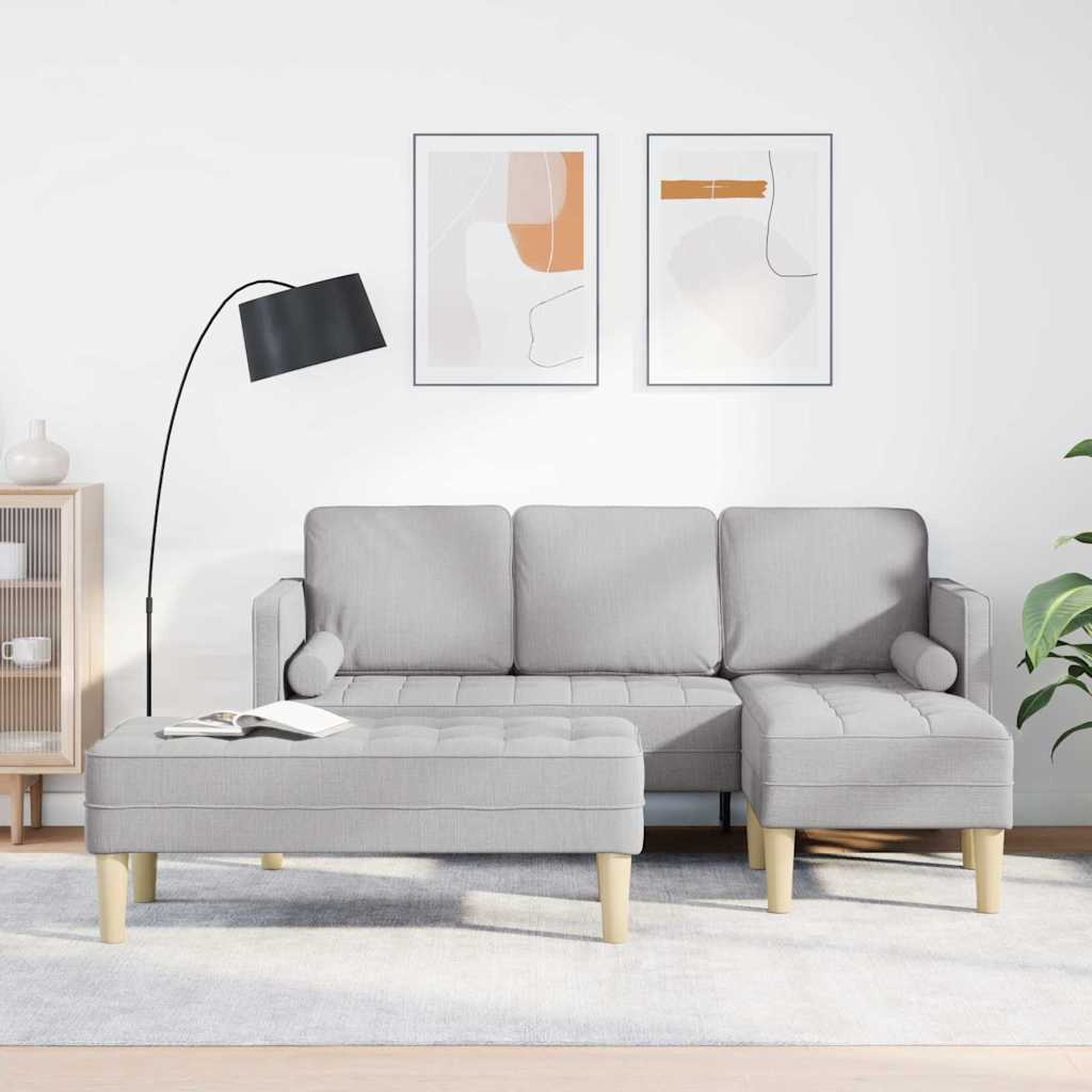Sofa Set 2 pcs Wolkengrau 173 x 131 x 67 cm Polyester