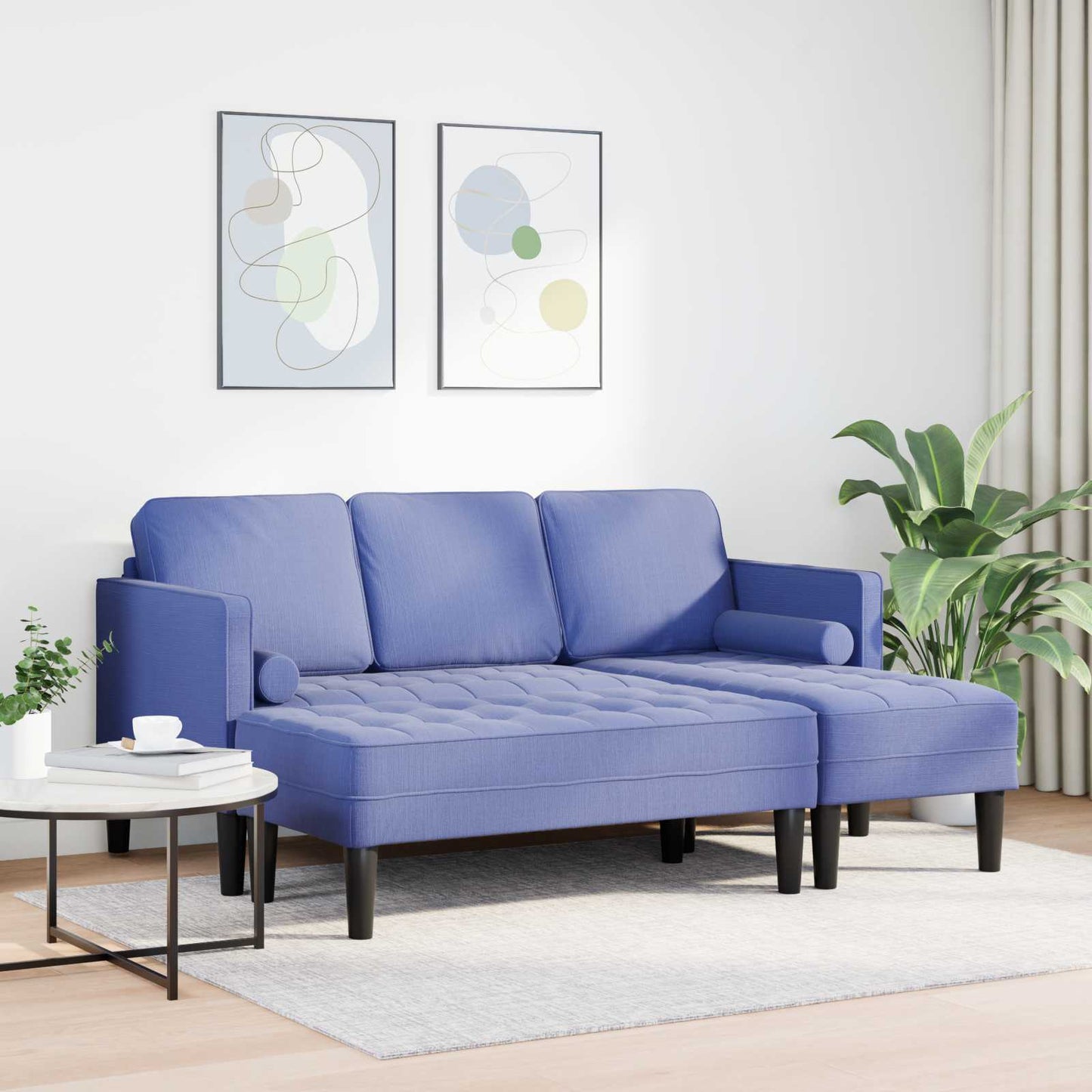 Sofa Set mit Kissen 2 pcs Jeans blau Polyester