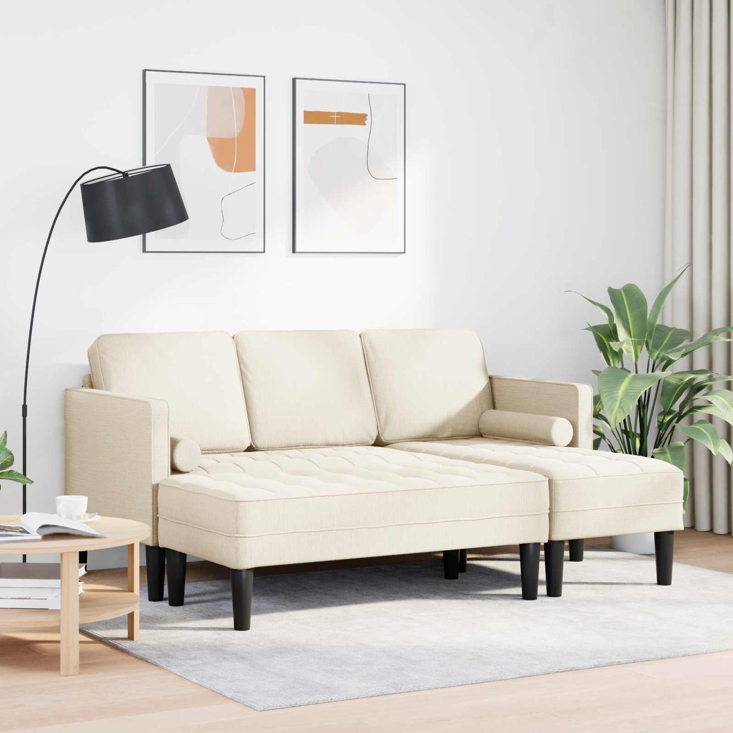 Sofa Set mit Kissen 2 pcs Leinen Polyester