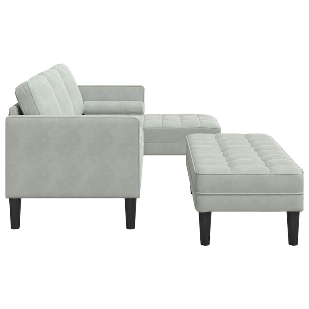 Sofa Set mit Kissen 2 pcs Hellgrau Polyester