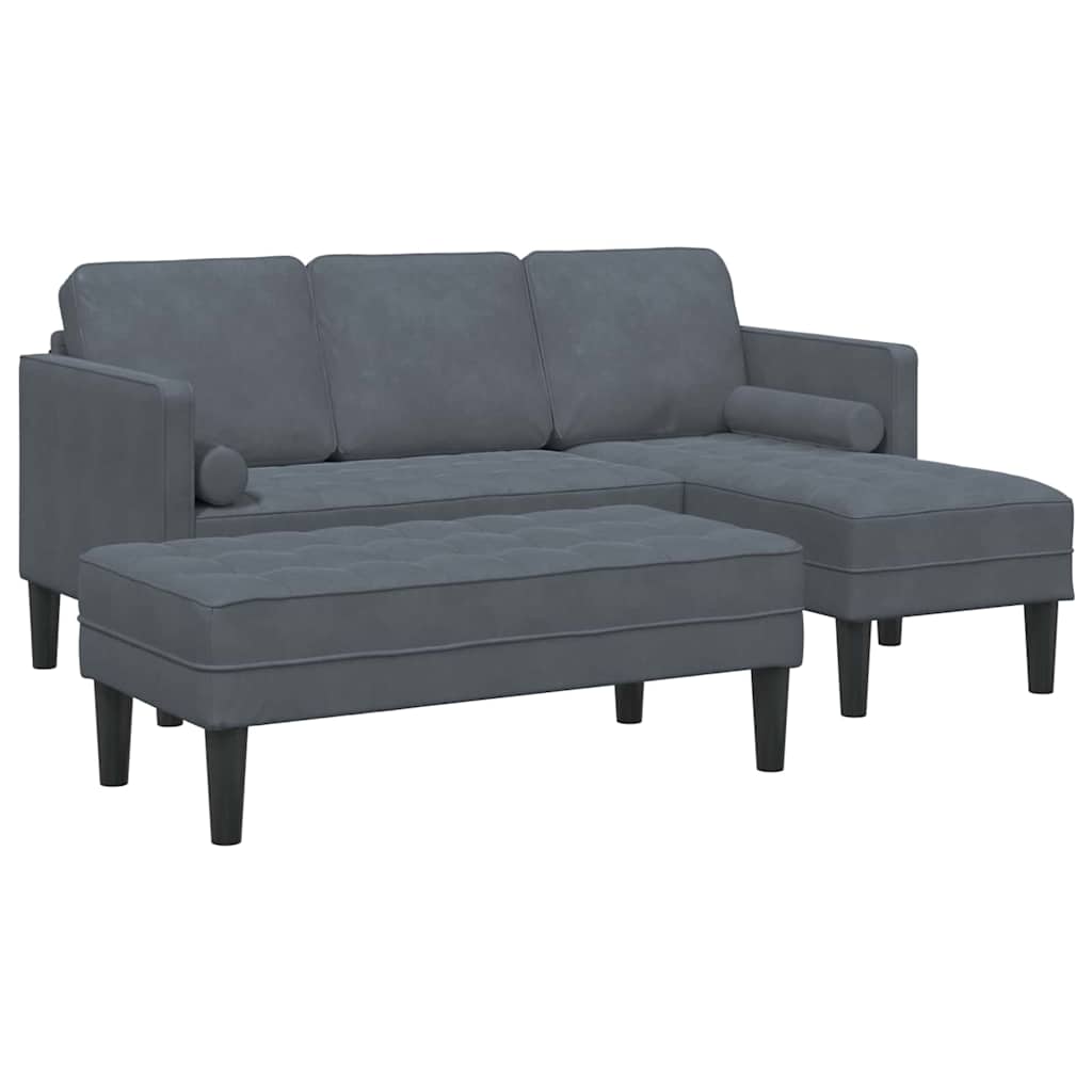 Sofa Set mit Kissen 2 pcs Dunkelgrau Polyester