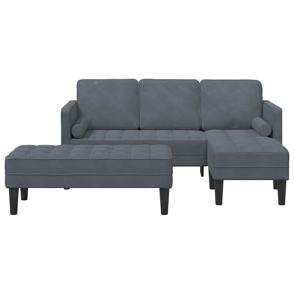 Sofa Set mit Kissen 2 pcs Dunkelgrau Polyester