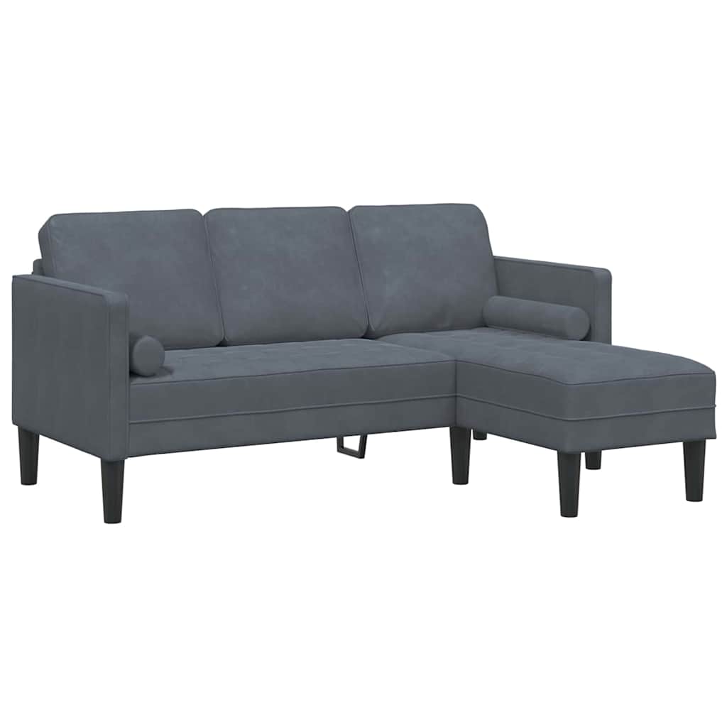 Sofa Set mit Kissen 2 pcs Dunkelgrau Polyester