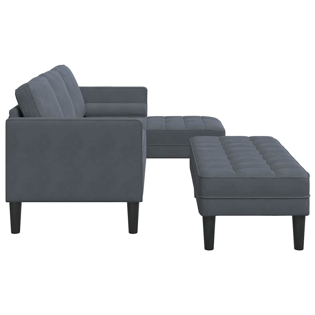 Sofa Set mit Kissen 2 pcs Dunkelgrau Polyester