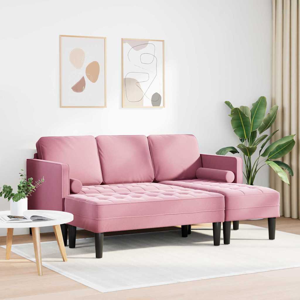 Sofa Set mit Kissen 2 pcs Rosa Polyester