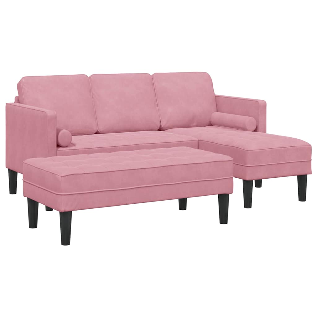 Sofa Set mit Kissen 2 pcs Rosa Polyester