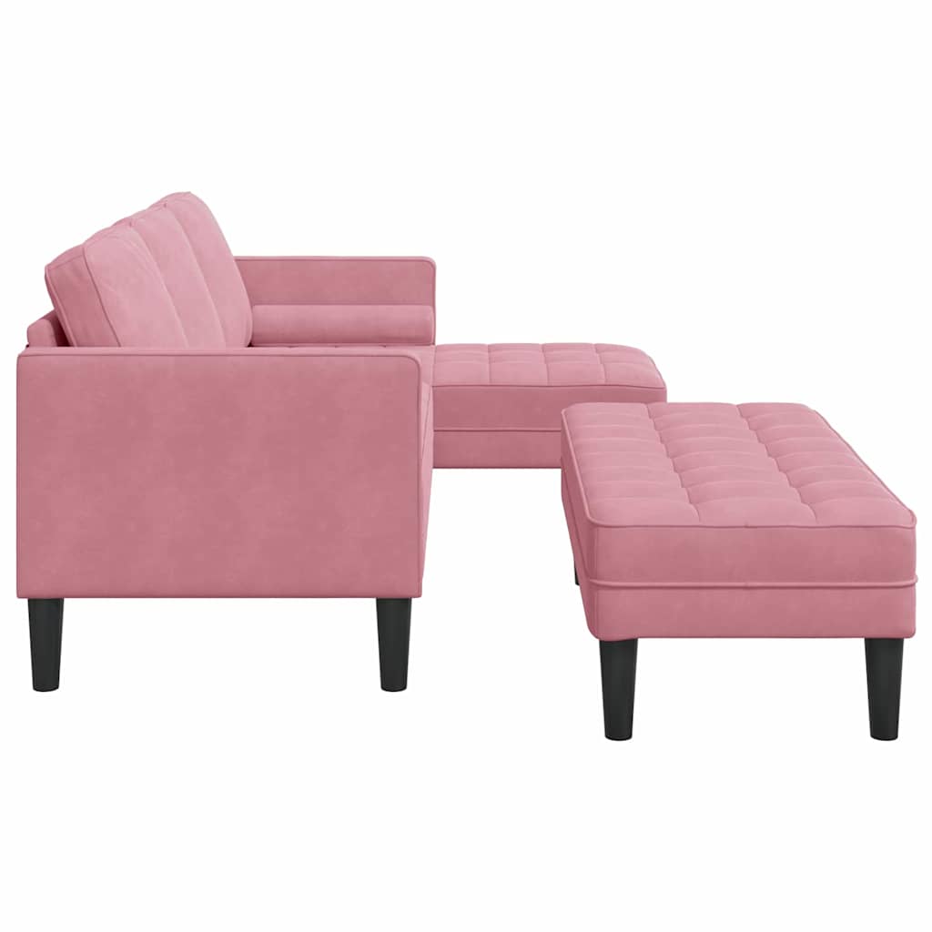 Sofa Set mit Kissen 2 pcs Rosa Polyester