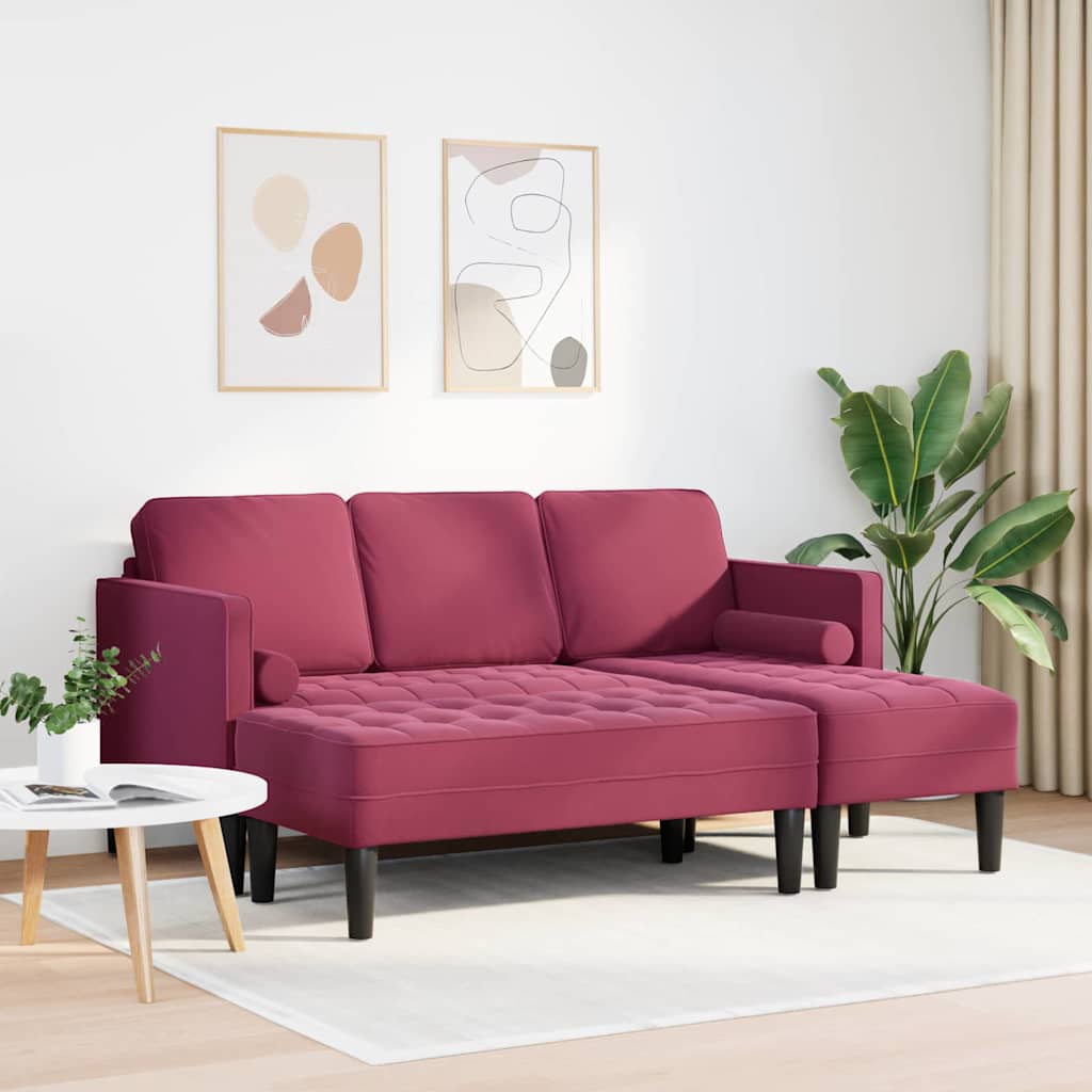 Sofa Set mit Kissen 2 pcs Weinrot Polyester