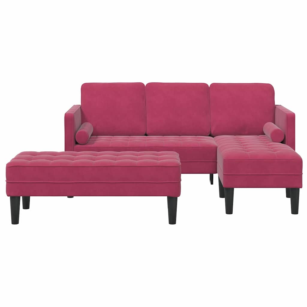 Sofa Set mit Kissen 2 pcs Weinrot Polyester