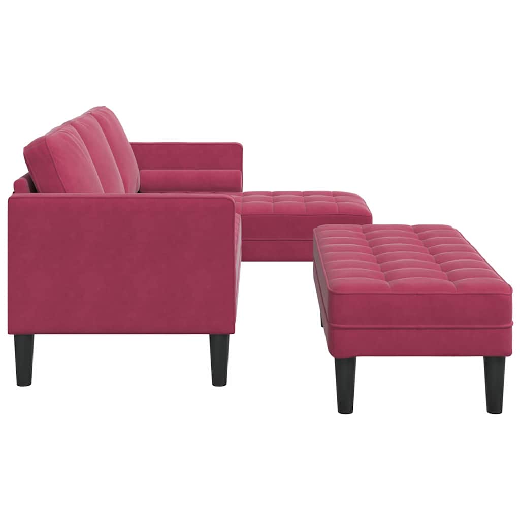 Sofa Set mit Kissen 2 pcs Weinrot Polyester