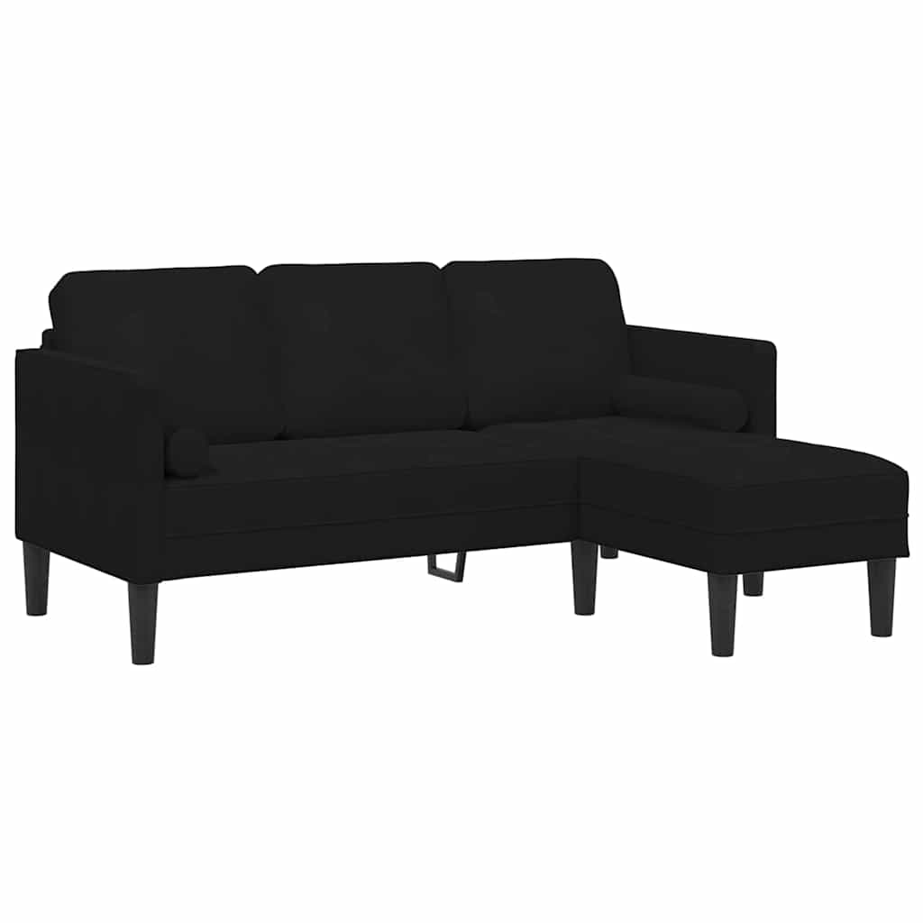 Sofa Set mit Kissen 2 pcs Schwarz Polyester