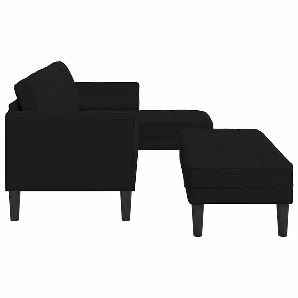 Sofa Set mit Kissen 2 pcs Schwarz Polyester