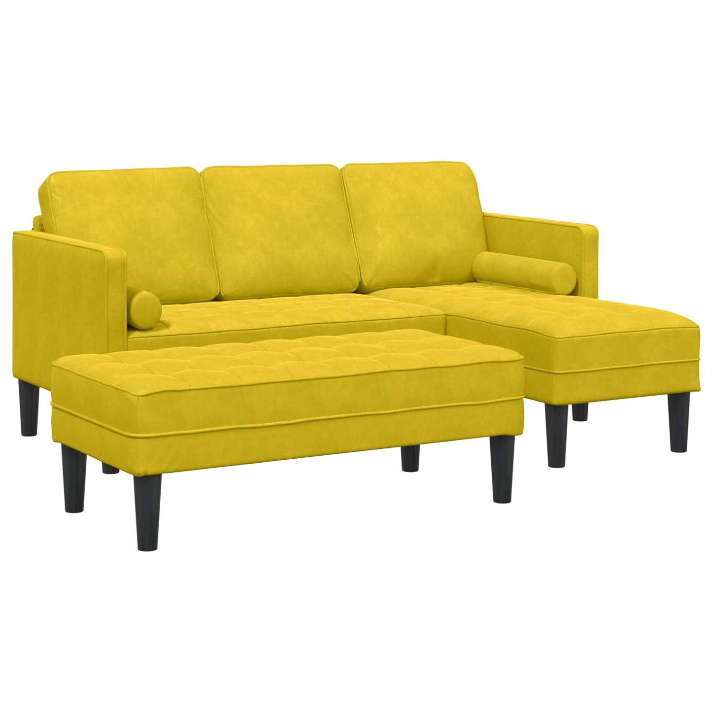 Sofa Set mit Kissen 2 pcs Gelb Polyester